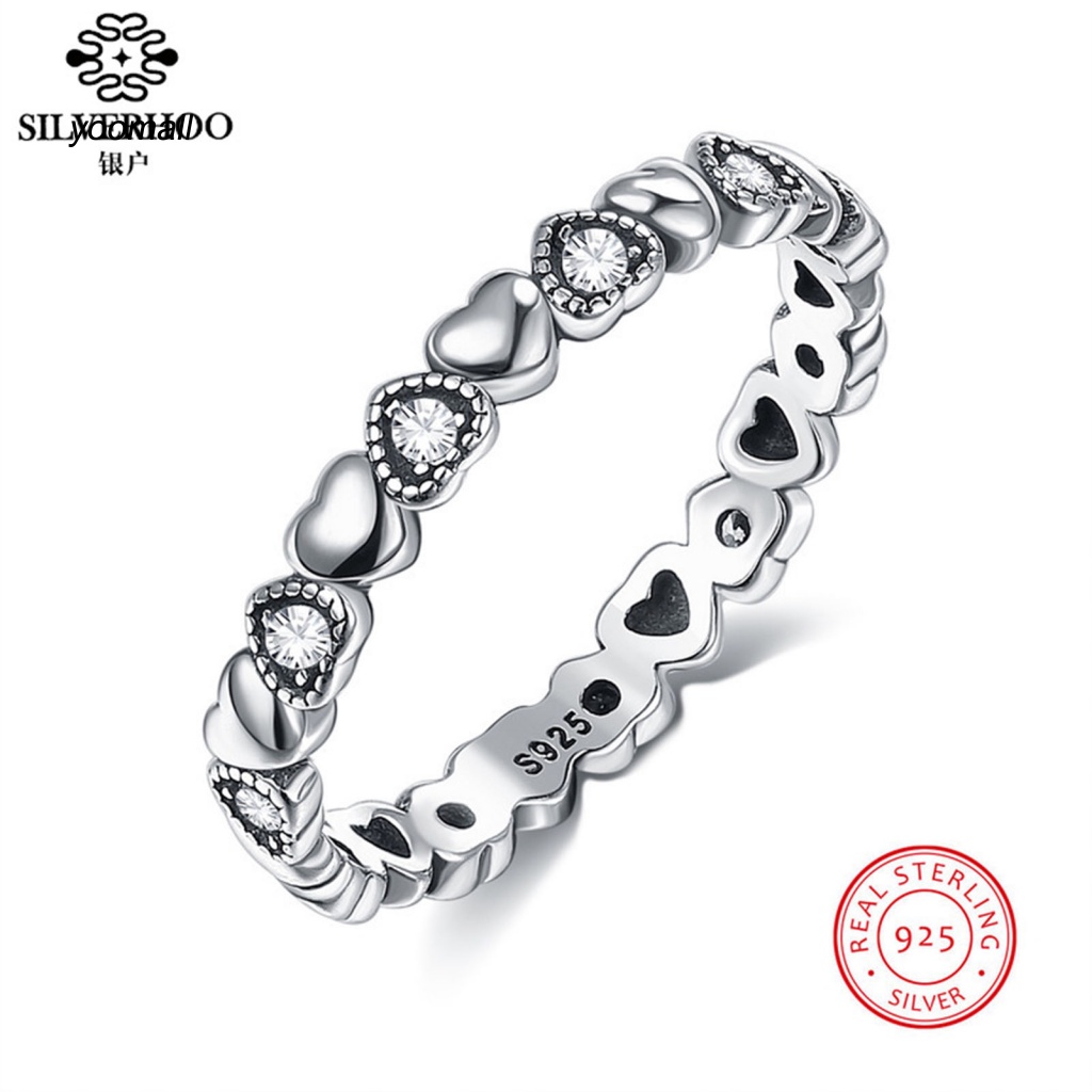 Nhẫn Hình Trái Tim Đính Đá Zircon Thời Trang