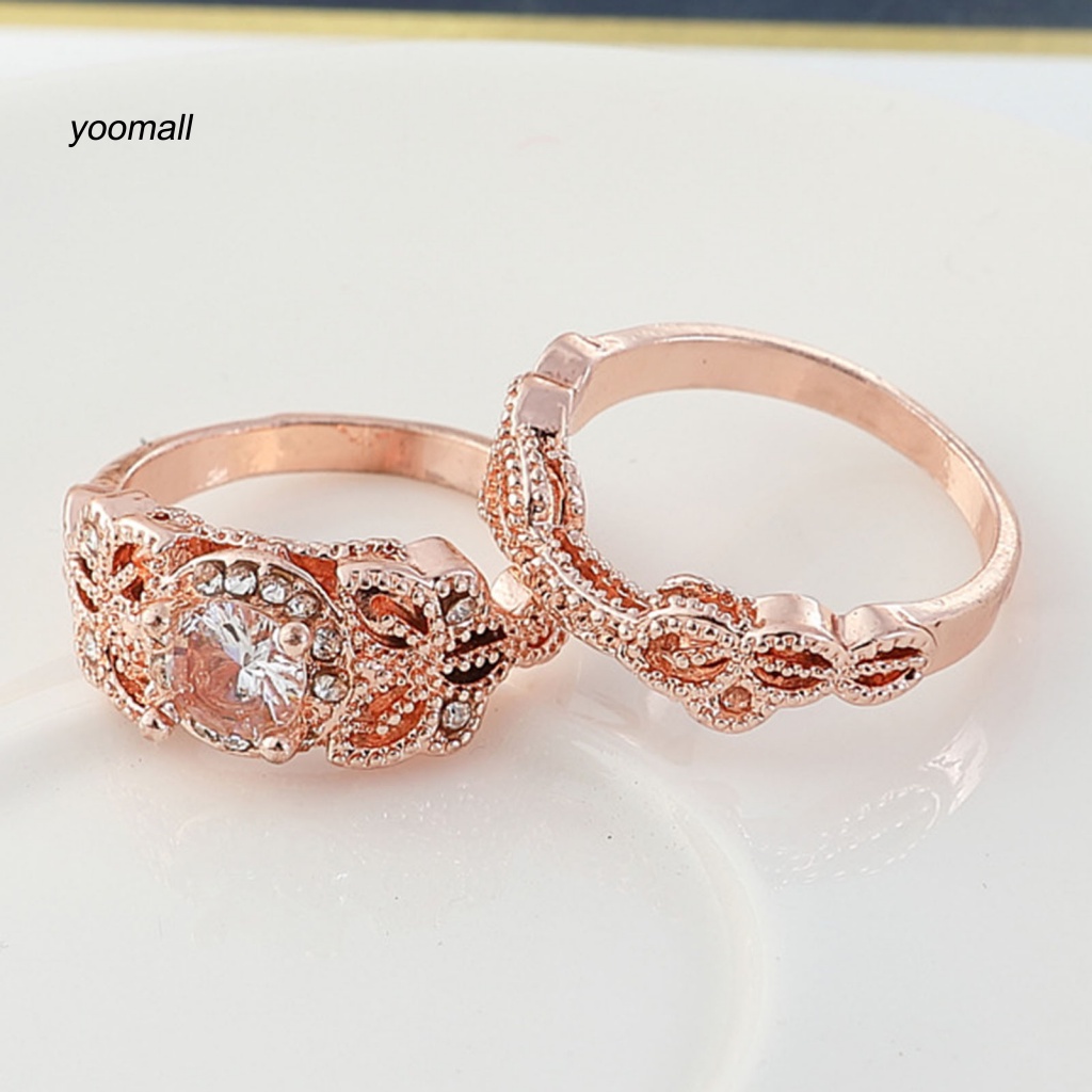 1 Set Nhẫn Hợp Kim Đính Đá Phong Cách Cổ Điển Cho Nữ