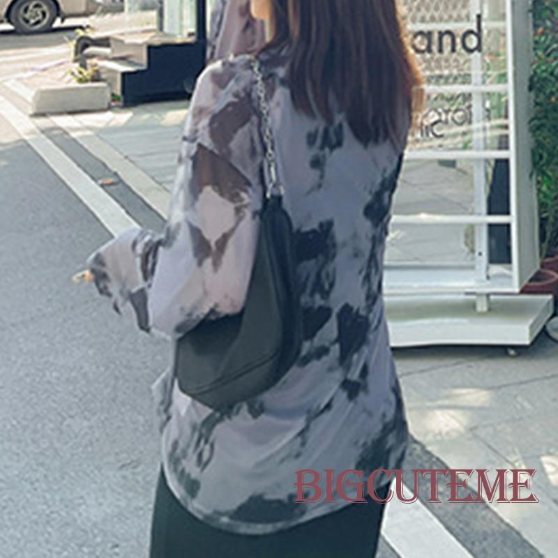 Áo Thun Lưới Tay Dài Nhuộm Màu Cổ Thuyền Trong Suốt Phong Cách Đường Phố Mùa Hè Cho Nữ