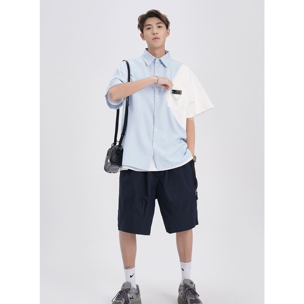 Áo Sơ Mi Denim Tay Ngắn Dáng Rộng Thêu Họa Tiết Phong Cách Hàn Quốc Thời Trang Mùa Hè 2023 Mới