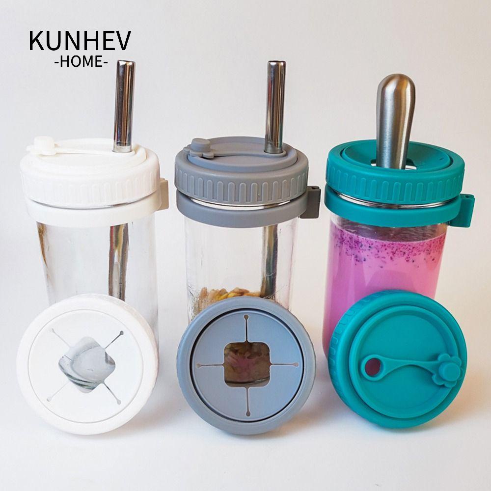 KUNHEV Bộ 3 Nắp Đậy Lọ Mason 86mm Bằng Silicon Tiện Dụng Ốp