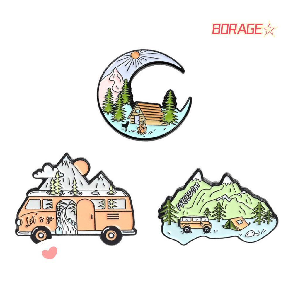 Ghim Cài Áo Tráng Men Hình Phong Cảnh Ngộ Nghĩnh