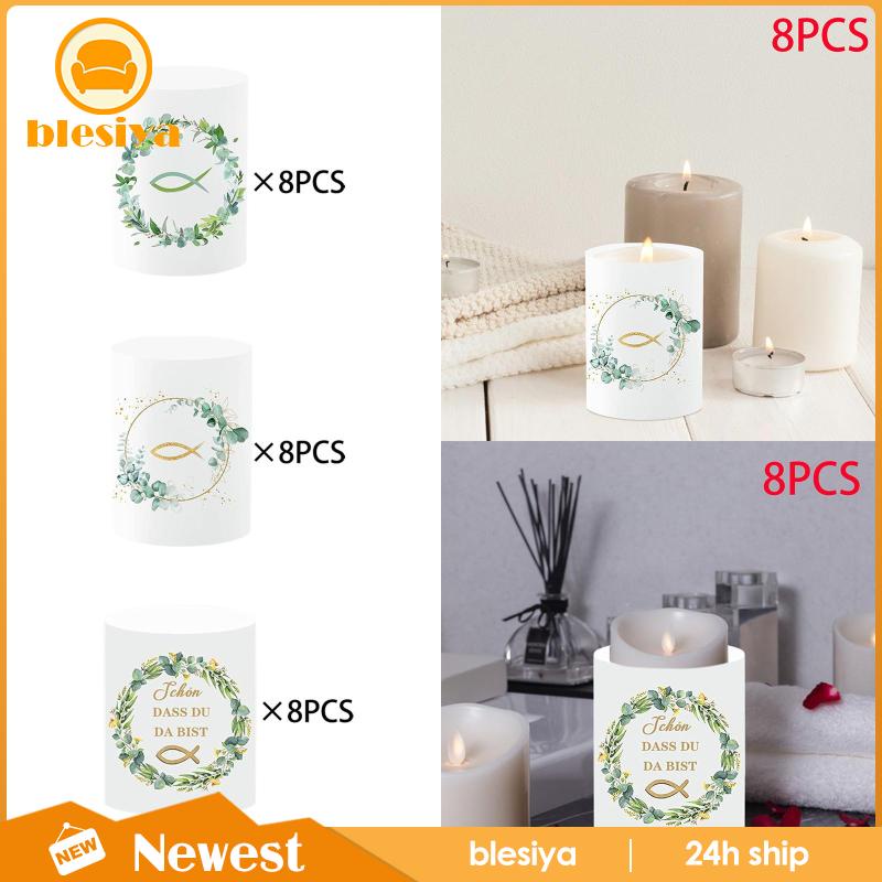 [Blesiya] Set 8 Vỏ Bọc Đèn Cầy Để Bàn Trang Trí Nội Thất