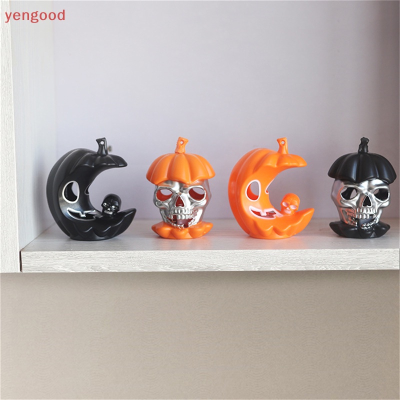 (YGD) Đèn LED Hình Đầu Lâu / Bí Ngô Nhiều Màu Trang Trí Lễ Hội Halloween