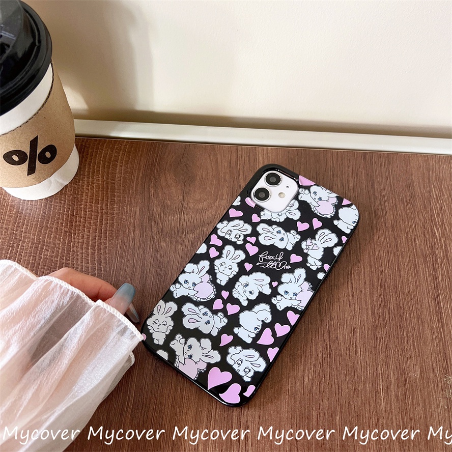 Ốp Điện Thoại Silicone Mềm In Hình Thỏ Hoạt Hình Dễ Thương Cho iPhone 11 13 12 14 Pro Max X XR Xs Max 6 7 8 Plus