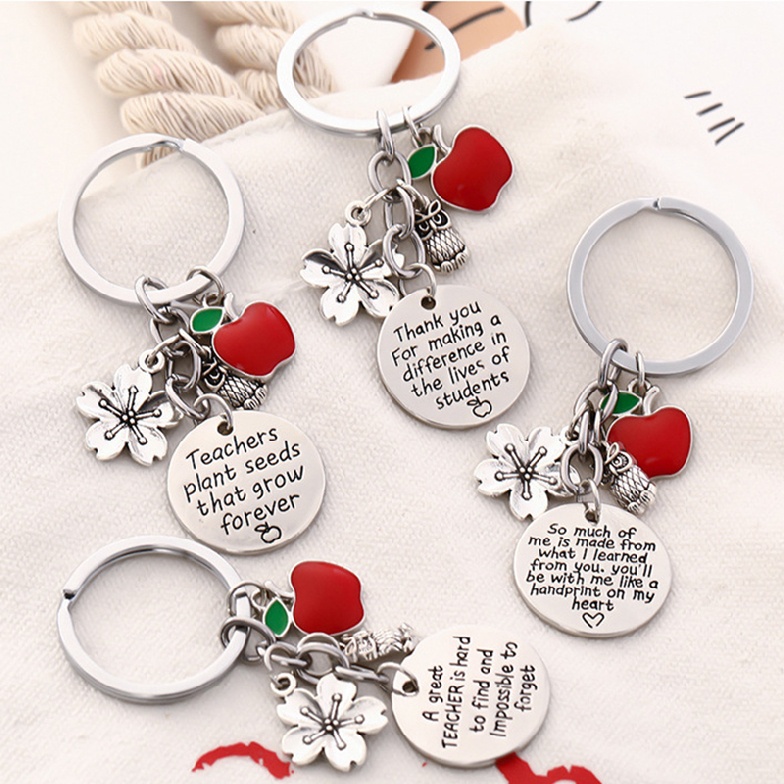 New THANK YOU GIFT FOR TEACHER -Teacher Gift Nursery Teacher Keyring Keychain