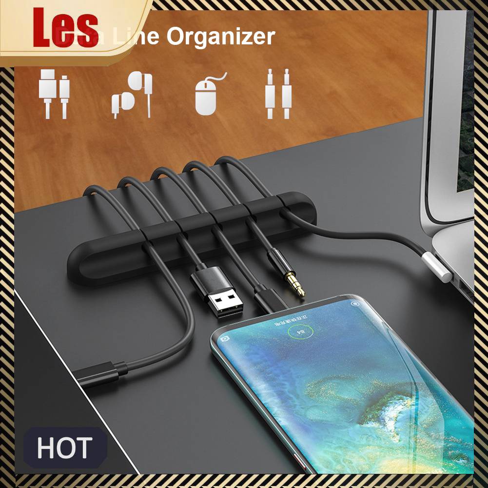 Kẹp Cố Định Dây Cáp USB Tự Dính Bằng Silicone