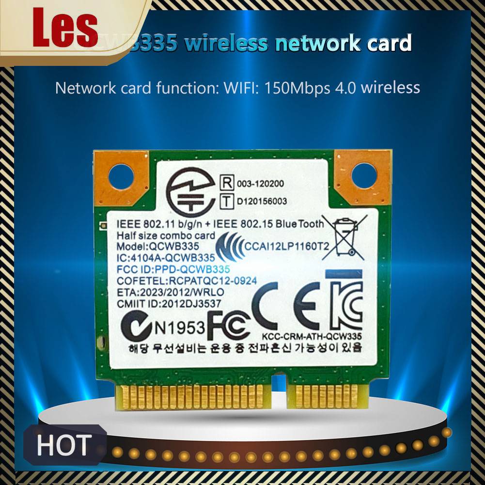 Thẻ WiFi Không Dây QCWB335 Half Mini PCIe Bluetooth 4.0 Cho Laptop