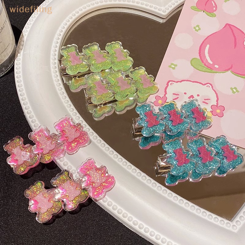 Kẹp Tóc Hình Gấu Nhỏ Lấp Lánh Thời Trang Mùa Hè Cho Nữ