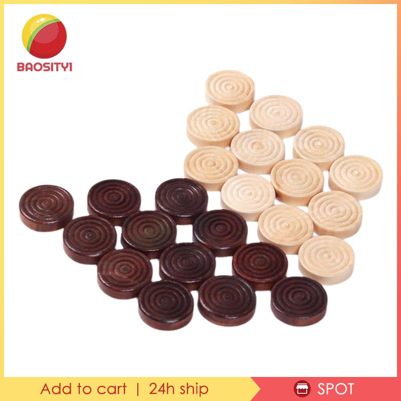 [Baosity1] Bộ 24 Miếng Cờ Gỗ Nâu Và Tự Nhiên Cho Gia Đình