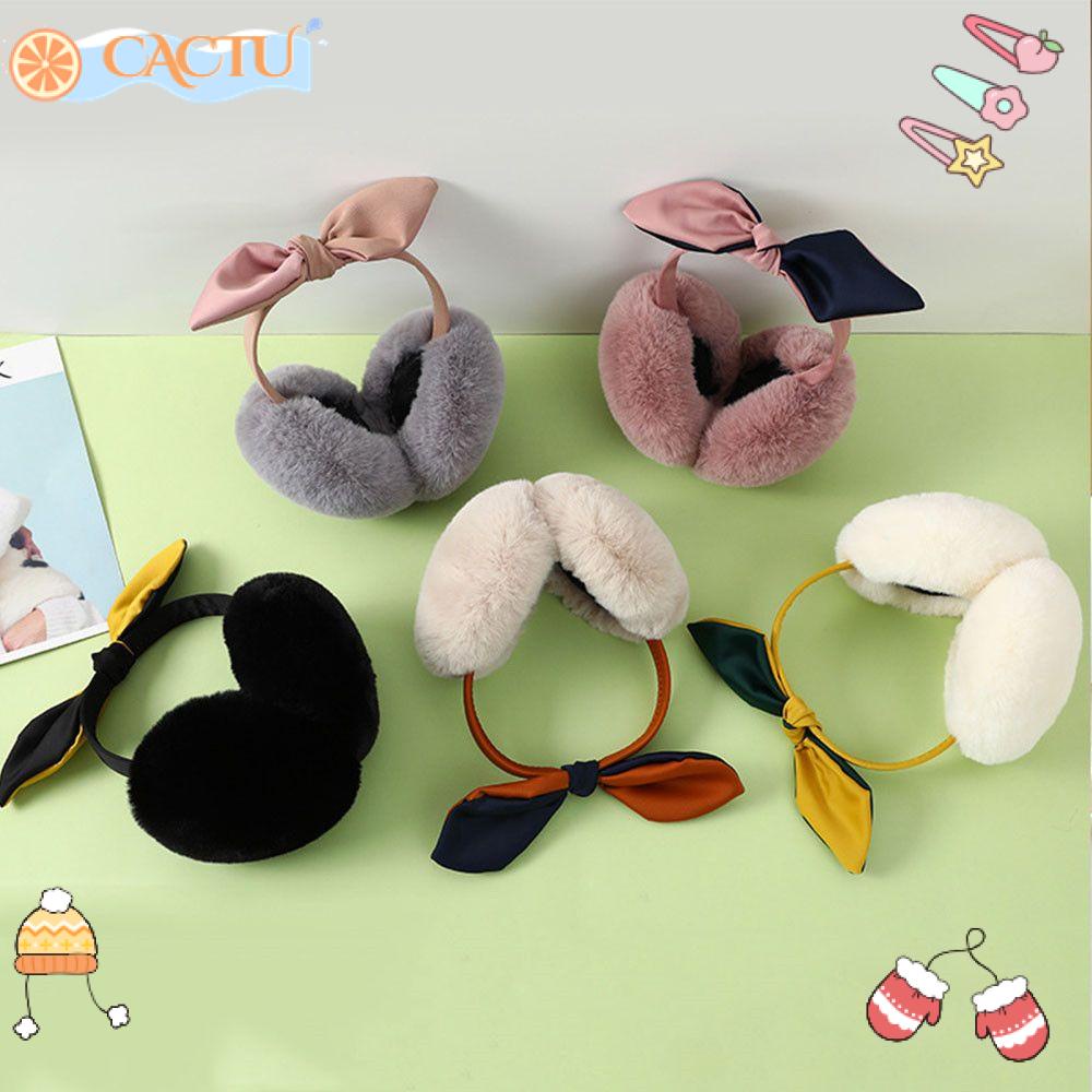 CACTU Chụp Tai Giữ Ấm Tai Thỏ Chất Liệu Dày Dặn Dễ Phối Đồ Thời