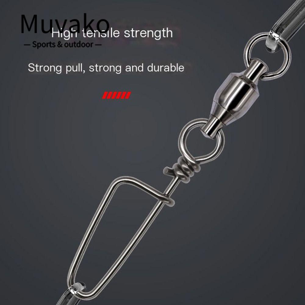 MUVAKO Bộ 10 Móc Nối Dây Câu Cá Siêu Bền Kích Thước 1# Từ 8 Đến 88 Tuổi# Quả Bóng Bằng Thép Không Gỉ Chịu Tải Nặng Chất Lượng Cao