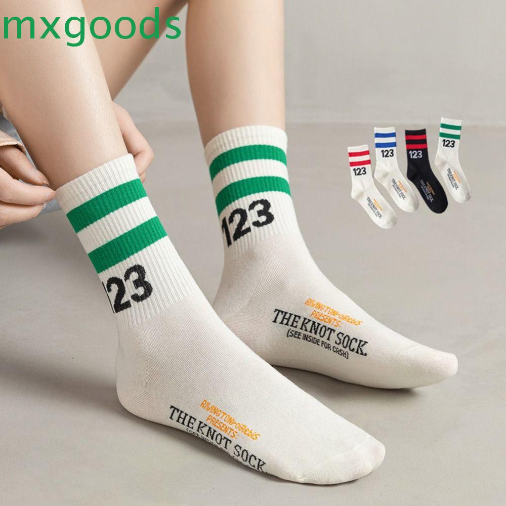 MXGOODS Vớ Cotton Thể Thao Hip Hop 123 Thoáng Khí Thời Trang Cho Nam Và Nữ