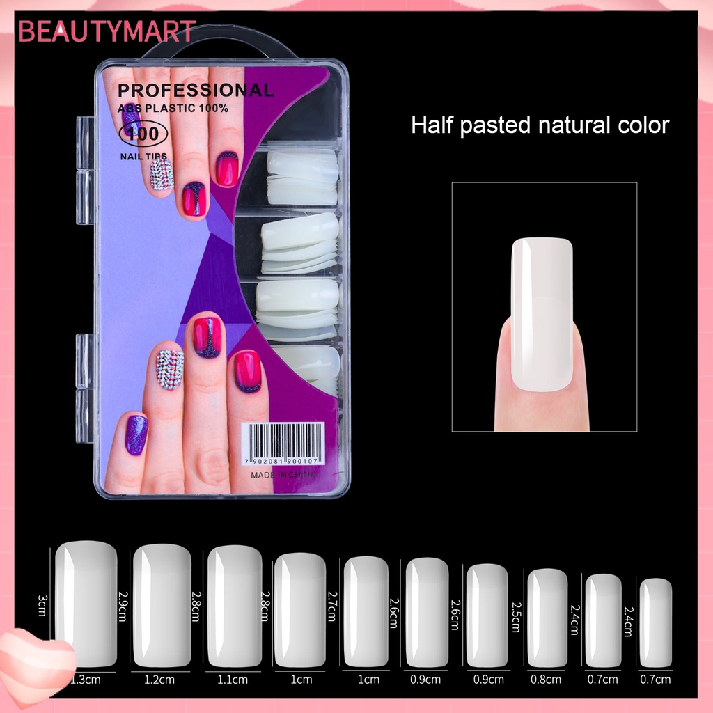 Bộ 100 Móng Tay Giả Trong Suốt Dùng Nối Dài Liền Mạch