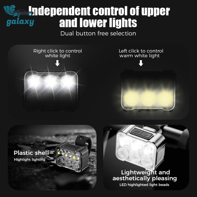 Galaxy Bộ Đèn Led Cảnh Báo Gắn Đuôi Xe Đạp Leo Núi Kèm Sạc Usb Tiện Dụng Chất Lượng Cao