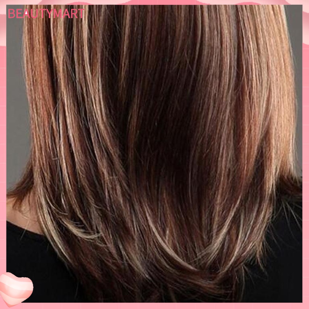 Bộ Tóc Giả Dài Thẳng Màu Gradient Thời Trang Cho Nữ