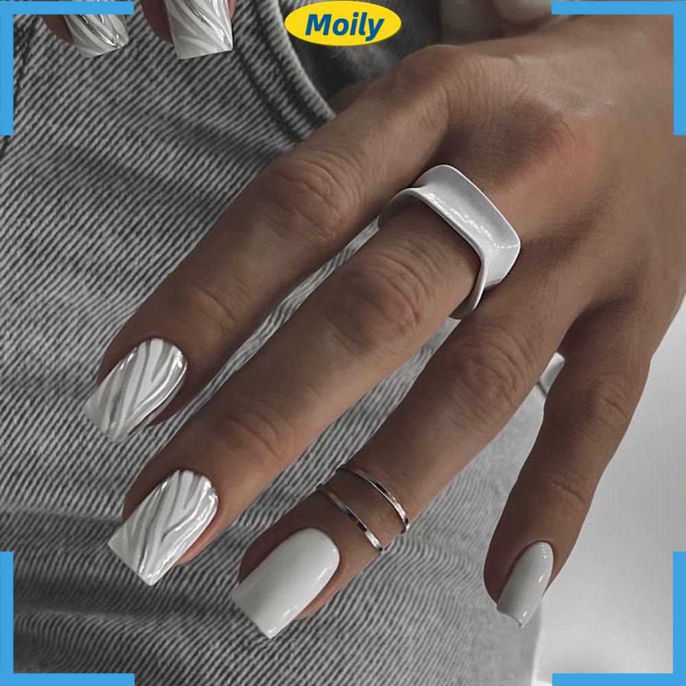 MOILYVN Set 24 Móng Tay Giả Edge