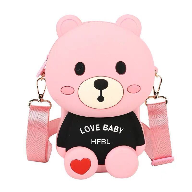 Túi Đeo Chéo Đựng Điện Thoại / Tiền Xu / Điện Thoại Hình Gấu Nâu Phong Cách Mới Cho Bé Gái