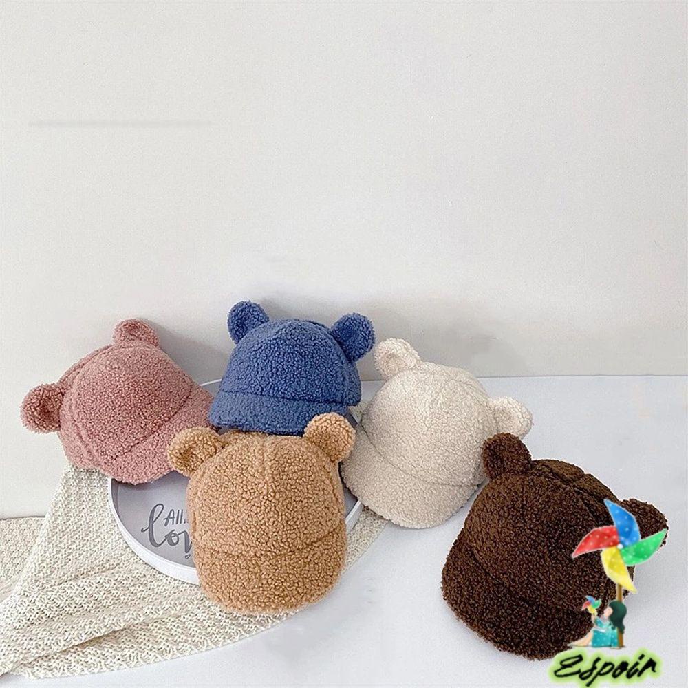 ESPO Mũ Lưỡi Trai Vải Cashmere Mềm Màu Trơn Giữ Ấm Thời Trang Cho Bé
