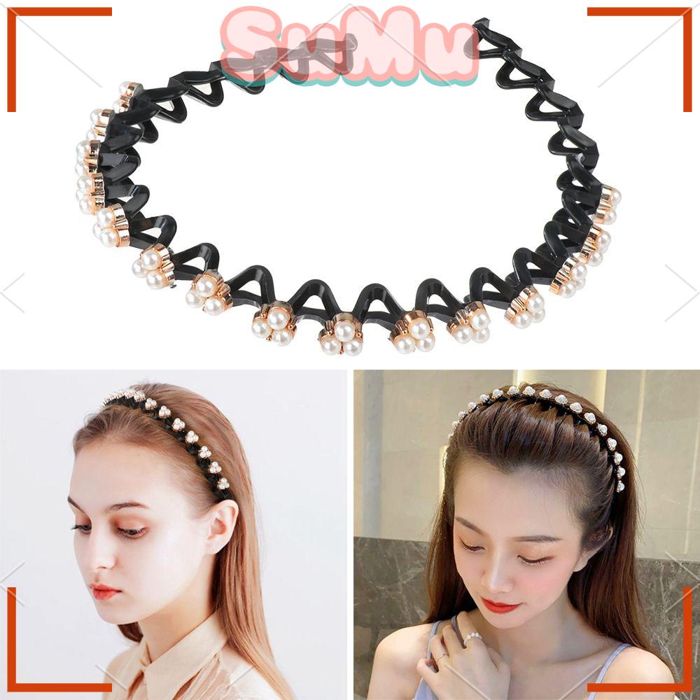 SUMU Băng Đô Cài Tóc Gợn Sóng Chống Trượt