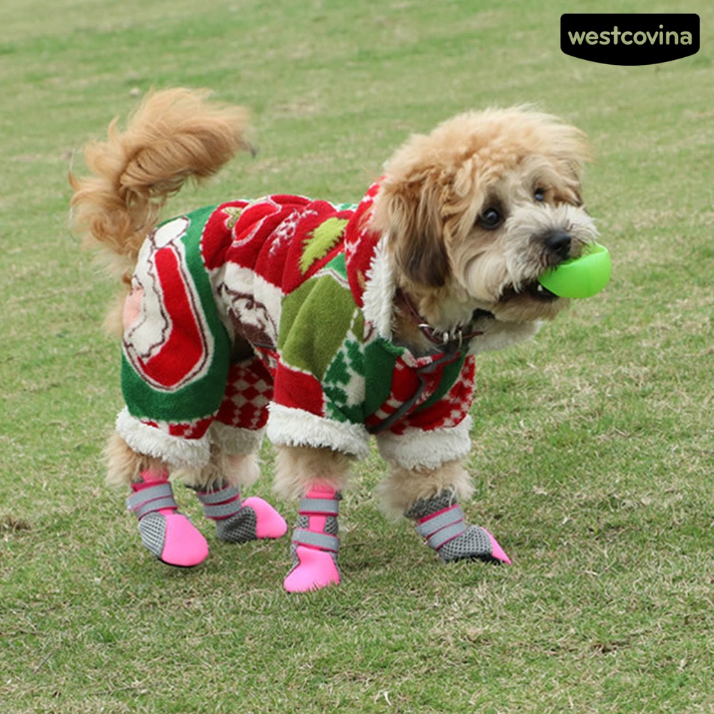 [COD]♞Set 4 Chiếc Giày Sneaker Lưới Chống Trượt Thoáng Khí Cho Thú Cưng