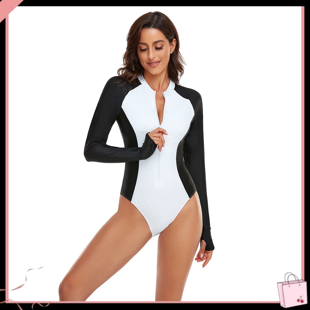 Bộ Đồ Bơi Thể Thao Một Mảnh Cổ Tròn Khô Nhanh In Hoa Có Khóa Kéo Thoáng Khí Thời Trang Mùa Hè Cho Nữ