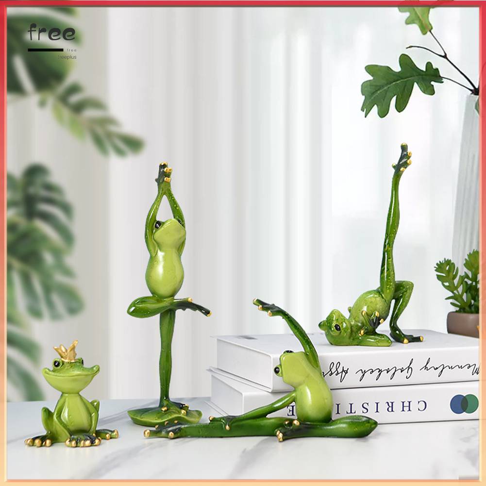 Tượng Ếch Tập Yoga Chống Thấm Nước Bằng Nhựa Resin Trang Trí Trong Nhà / Ngoài