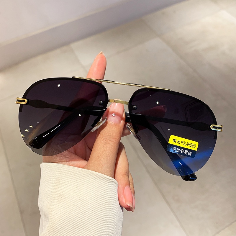 Kính Mát Phân Cực Gọng Kim Loại Thời Trang Cho Nam