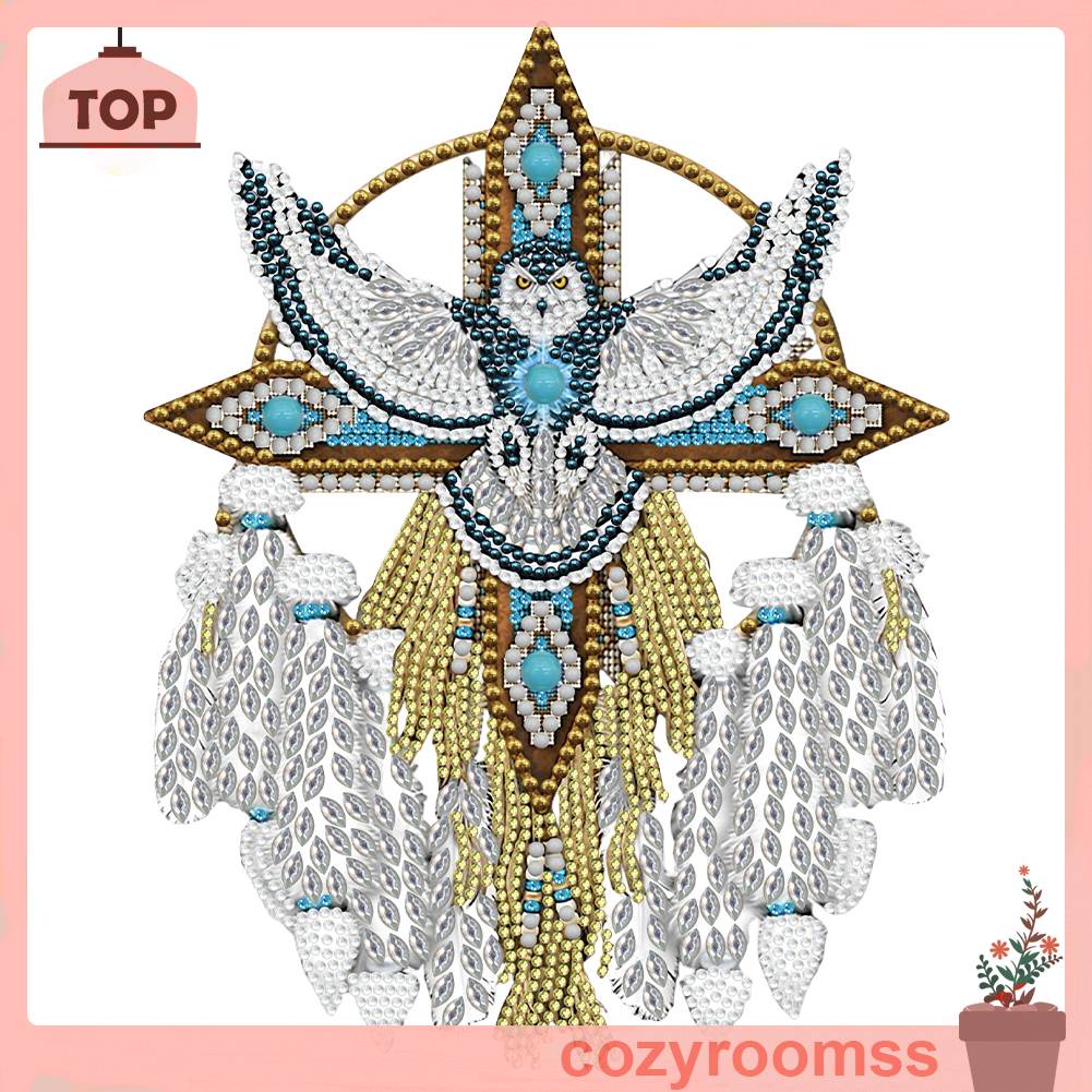 Lưới Bắt Giấc Mơ Bằng Gỗ Đính Kim Cương Pha Lê DIY