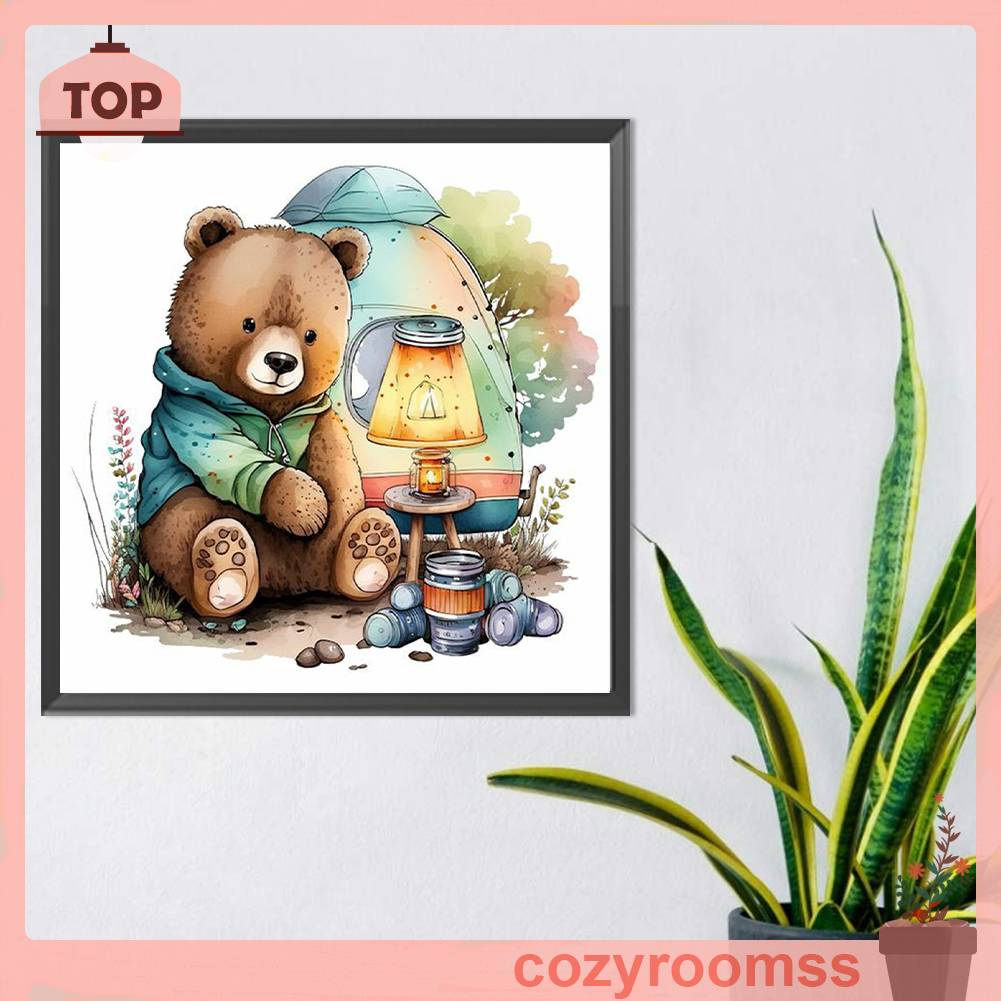 Tranh Đính Đá Kim Cương Toàn Bộ 5D DIY Hình Vẽ Gấu Trang Trí Nhà Cửa