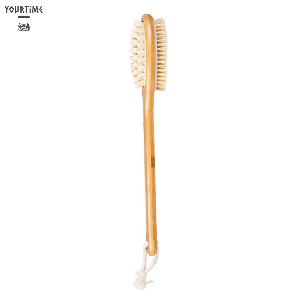 Bàn Chải Mát Xa Tẩy Tế Bào Chết Lưng Hai Mặt Bằng Gỗ Kèm Dây Thừng Cho SPA