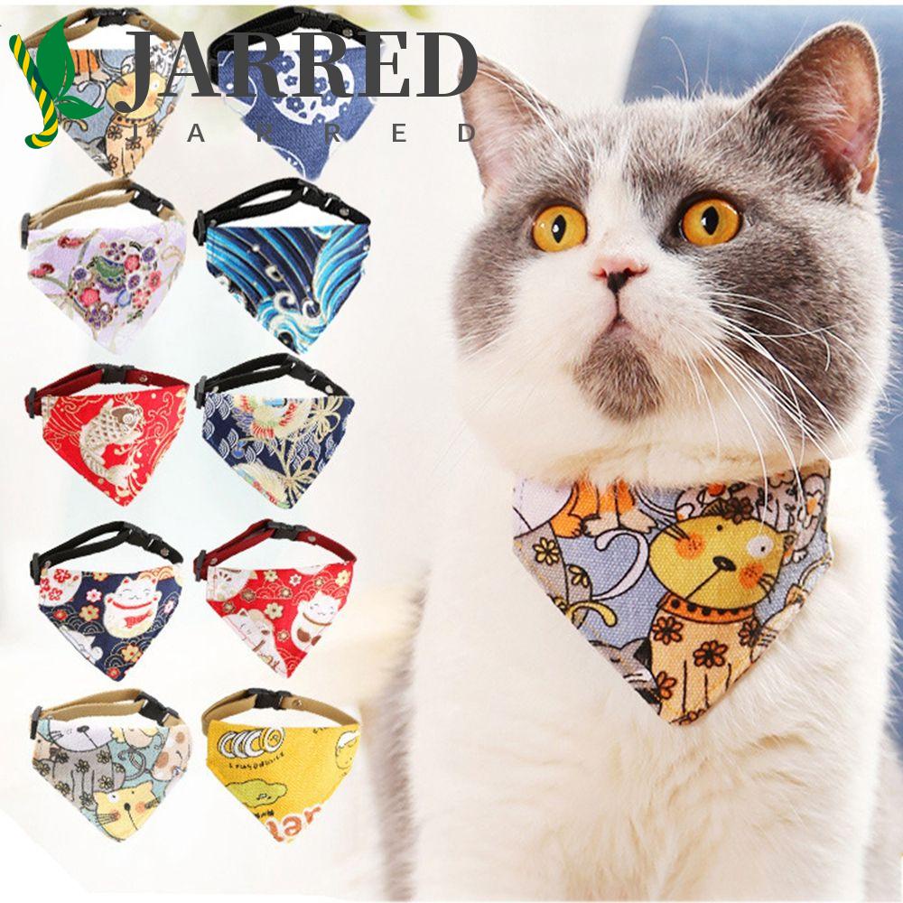 JARRED Khăn Quàng Cổ Tam Giác Thắt Nơ Họa Tiết Hoạt Hình Cho Mèo Cưng