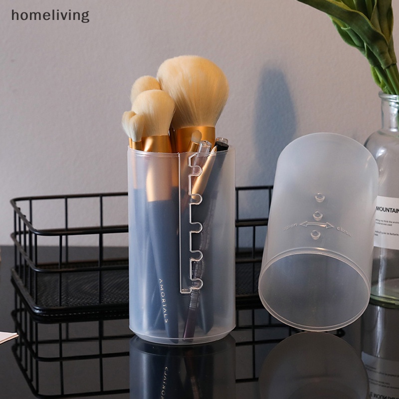 Giá Đỡ Cọ Trang Điểm Bằng PVC Có Thể Điều Chỉnh Chiều Cao Kèm Nắp Đậy Tiện Lợi