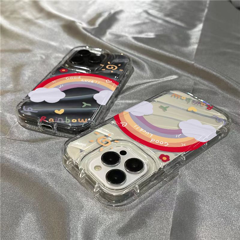 Ốp Điện Thoại Mềm Trong Suốt Hình Cầu Vồng May Mắn Cho iPhone14promax 1312 / 11 7 / 8plus xr /ins YRZ4