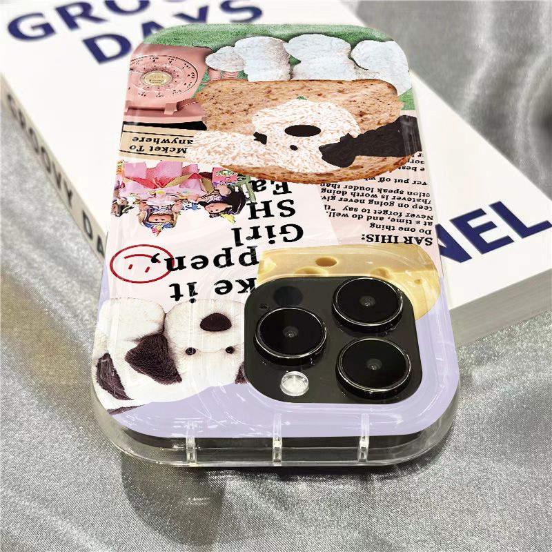 Ốp Điện Thoại Mềm Trong Suốt Hình Cún Cheesecake BOY0 Cho iPhone14promax 1312 / 11 7 / 8plus xr / sins BOY0