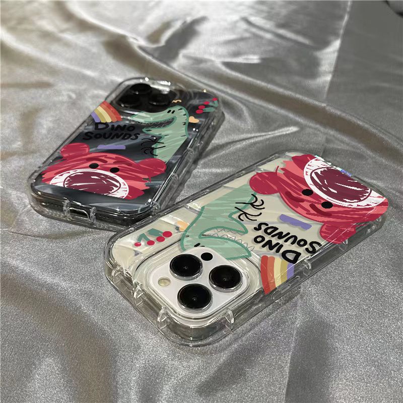 Ốp Điện Thoại Mềm Trong Suốt Họa Tiết Gấu Và Dâu Tây Dễ Thương Cho Iphone 1312 Xr 87 11 / 14 Pro Max