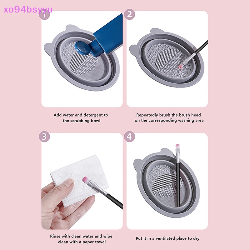 Xo94bsyu Miếng Mút Silicon Vệ Sinh Cọ Trang Điểm Có Thể Gấp Gọn Tiện Lợi