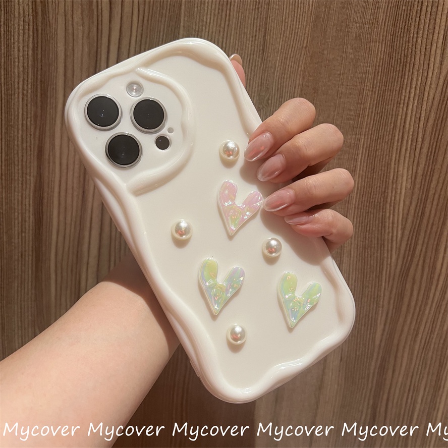 Ốp Điện Thoại Silicon Mềm Đính Ngọc Trai Giả Sang Trọng Cho iPhone 11 13 12 14 Pro Max X XR Xs Max 6 7 8 Plus