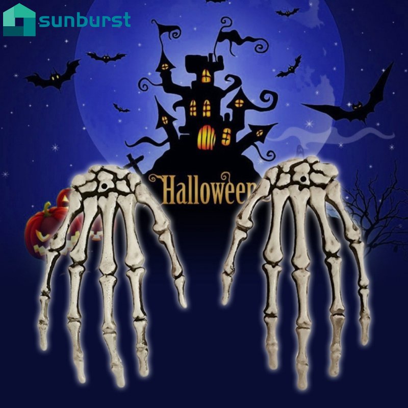 Mô Hình Bộ Xương Bàn Tay Giả Bằng Nhựa Có Thể Treo Trang Trí Nhà Cửa Dịp Halloween