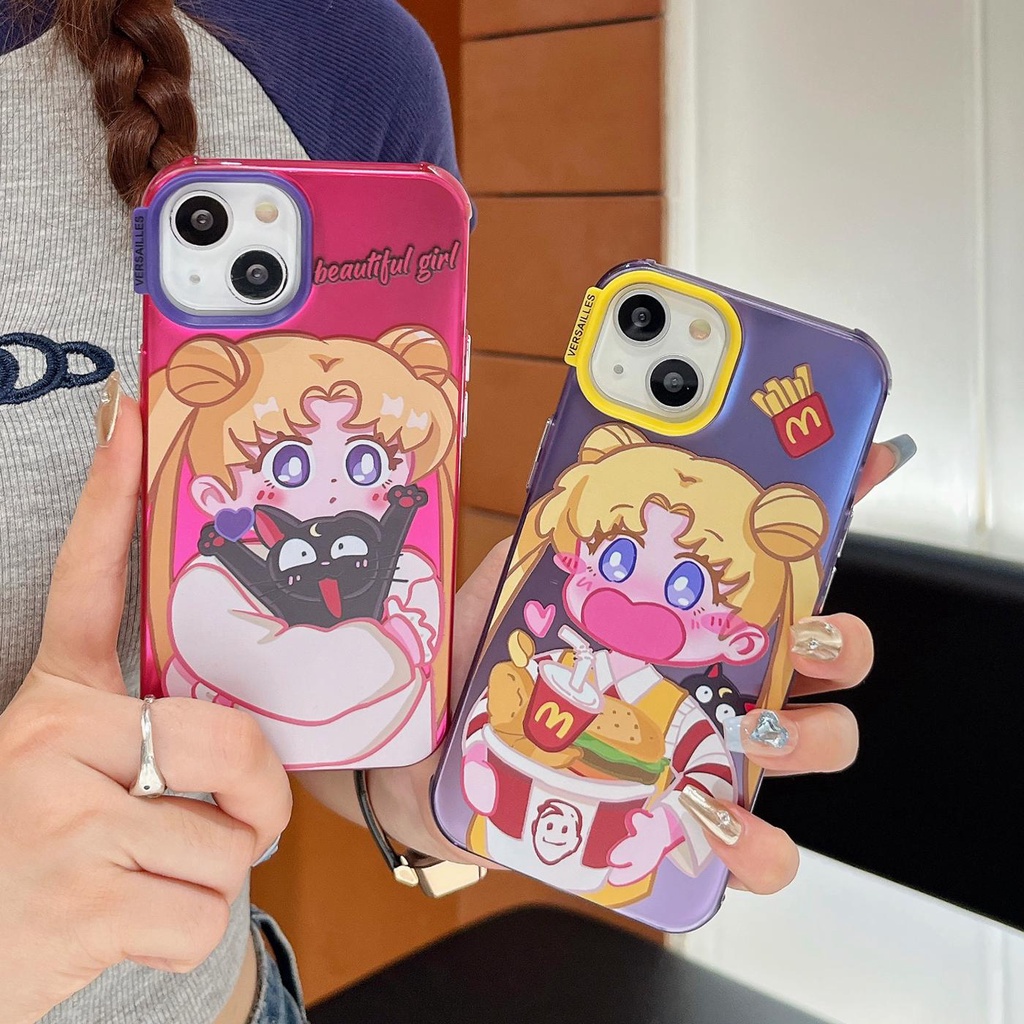 Ốp Điện Thoại Tpu Dẻo Trong Suốt Họa Tiết Hoạt Hình Thủy Thủ Mặt Trăng Vui Nhộn Cho iPhone 14 13 12 11 Pro Max