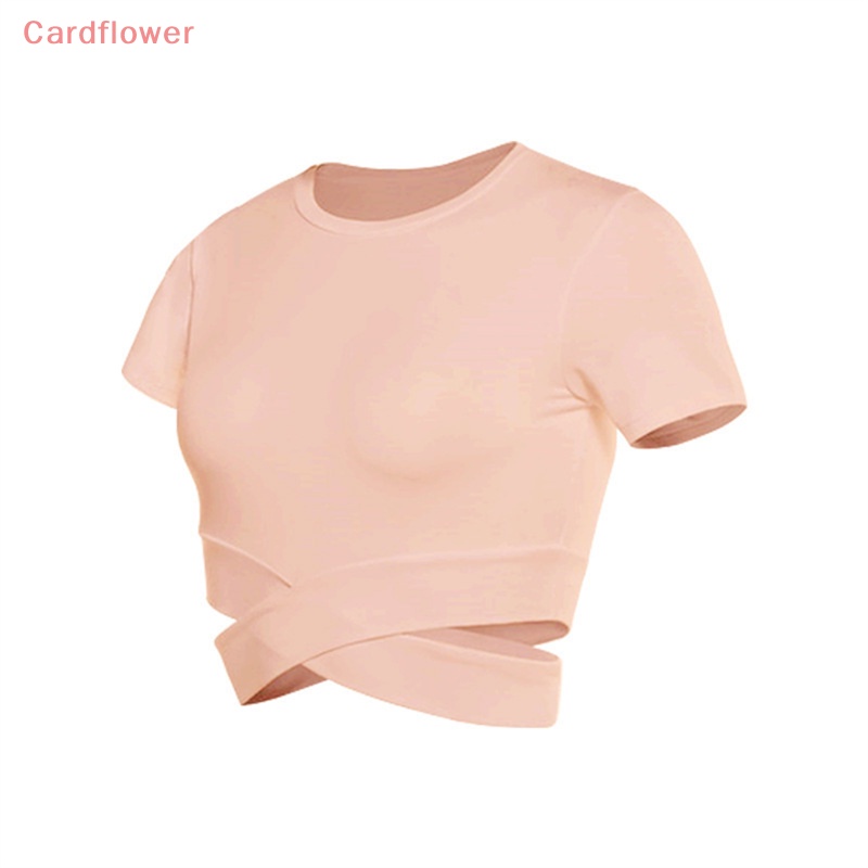 Áo Thun Croptop Tay Ngắn Màu Trơn Thời Trang Tập Yoga / Chạy Bộ Cho Nữ Mới