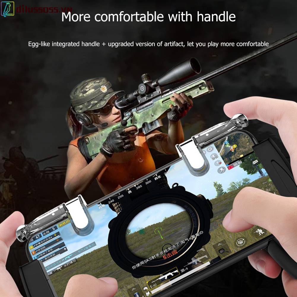 Set 2 Kẹp Hỗ Trợ Điều Khiển Chơi Game Bắn Súng PUBG K03 Gắn Điện Thoại