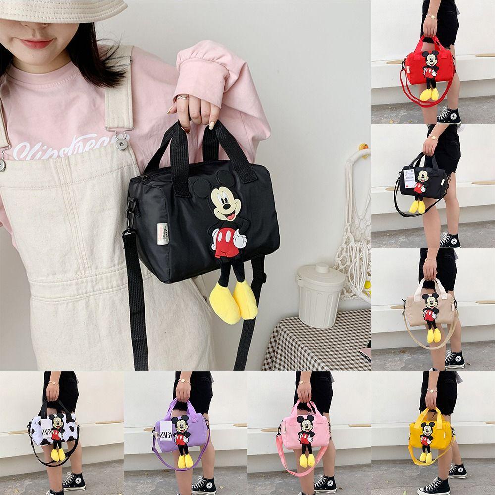 Túi Đeo Vai Sức Chứa Lớn Bằng Nylon Họa Tiết Chuột Hoạt Hình Thời Trang