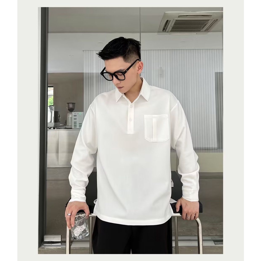 Áo Sơ Mi Nam Dài Tay Dáng Rộng Phong Cách Doanh Nhân Cá Tính
