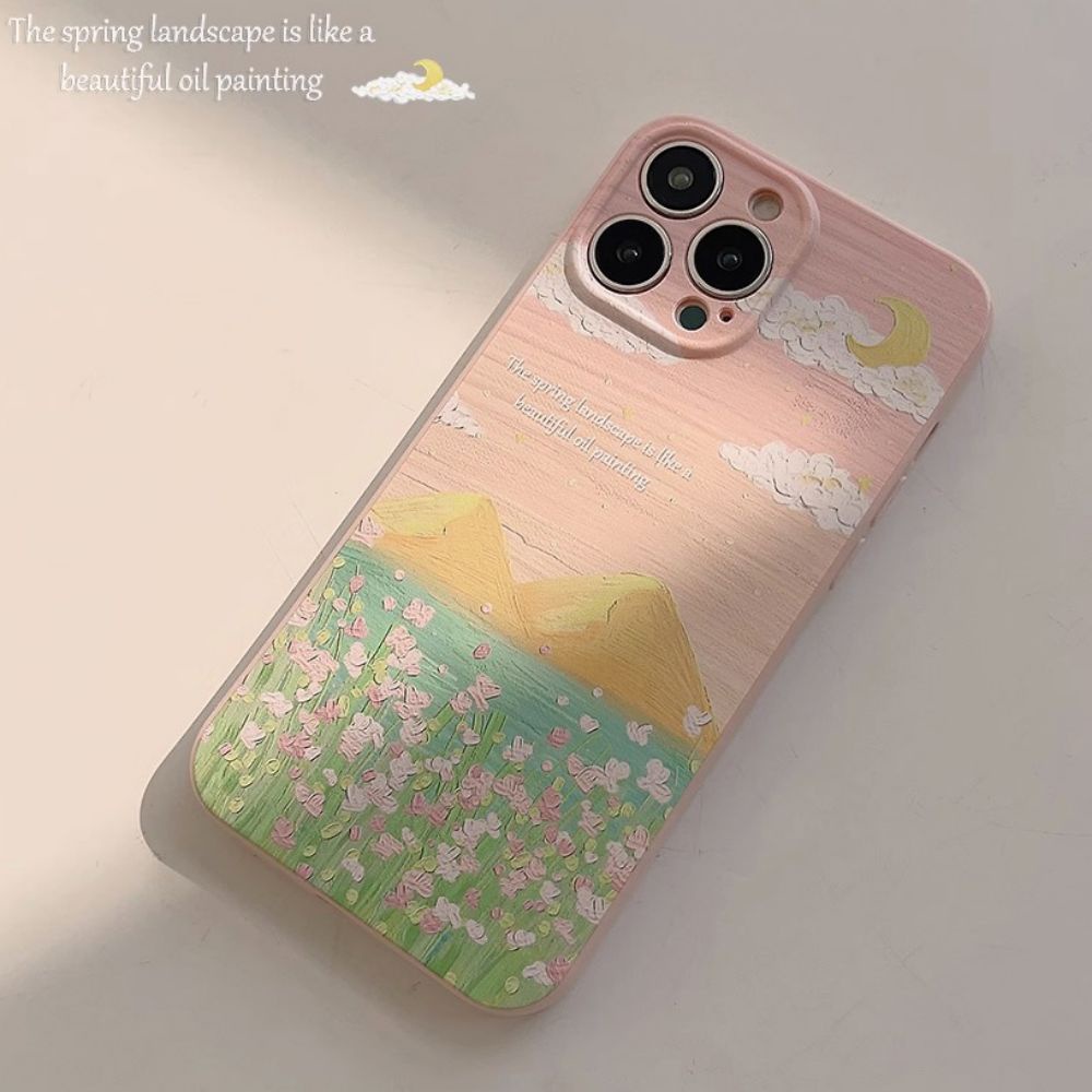 Ốp Điện Thoại TPU Mềm Chống Sốc Họa Tiết Tranh Sơn Dầu Cho IPhone 11 12 13 14 Pro Max