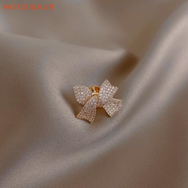 Ghim Cài Áo Hình Nơ Đính Đá Chống Ánh Sáng Thời Trang Cho Nữ