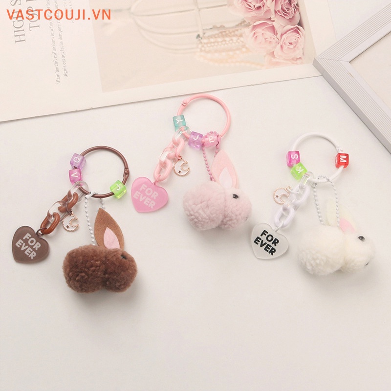 Móc Khóa Thỏ Nhồi Bông Bằng Acrylic Mềm Mại Dễ Thương