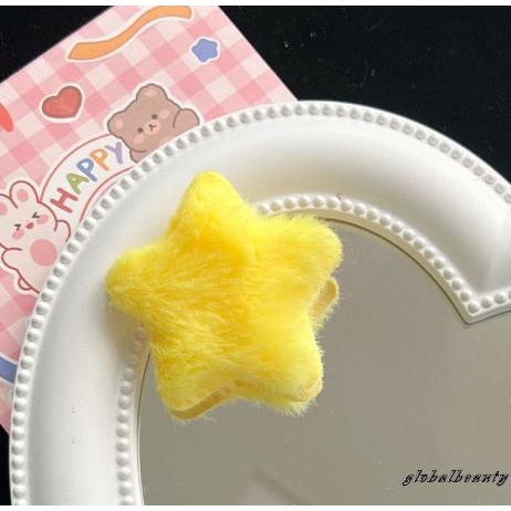 Kẹp Tóc Hình Ngôi Sao Hoạt Hình Màu Trơn Xinh Xắn Cho Nữ