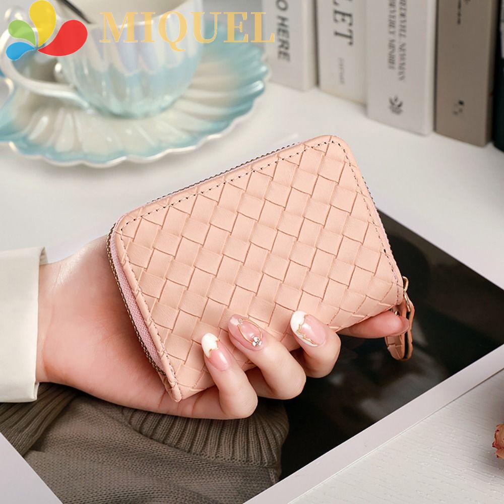 MIQUEL Ví Da PU Màu Trơn Đơn Giản Phong Cách Hàn Quốc Cho Nam Và Nữ