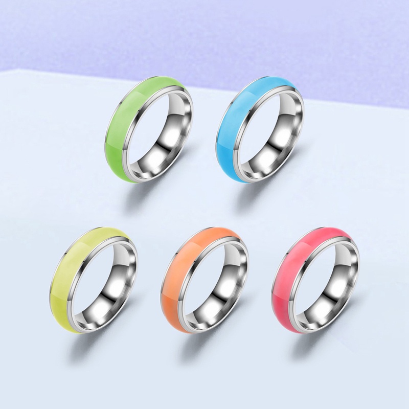 Ygt Nhẫn Phát Sáng Chất Liệu Thép Không Gỉ Cho Nam Và Nữ